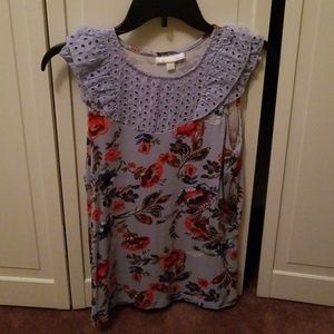 Floral Lauren Conrad Summer Ruffle Top